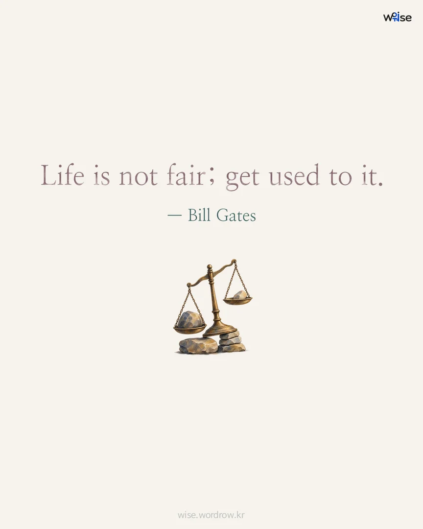 Life is not fair; get used to it. — Bill Gates 포토카드