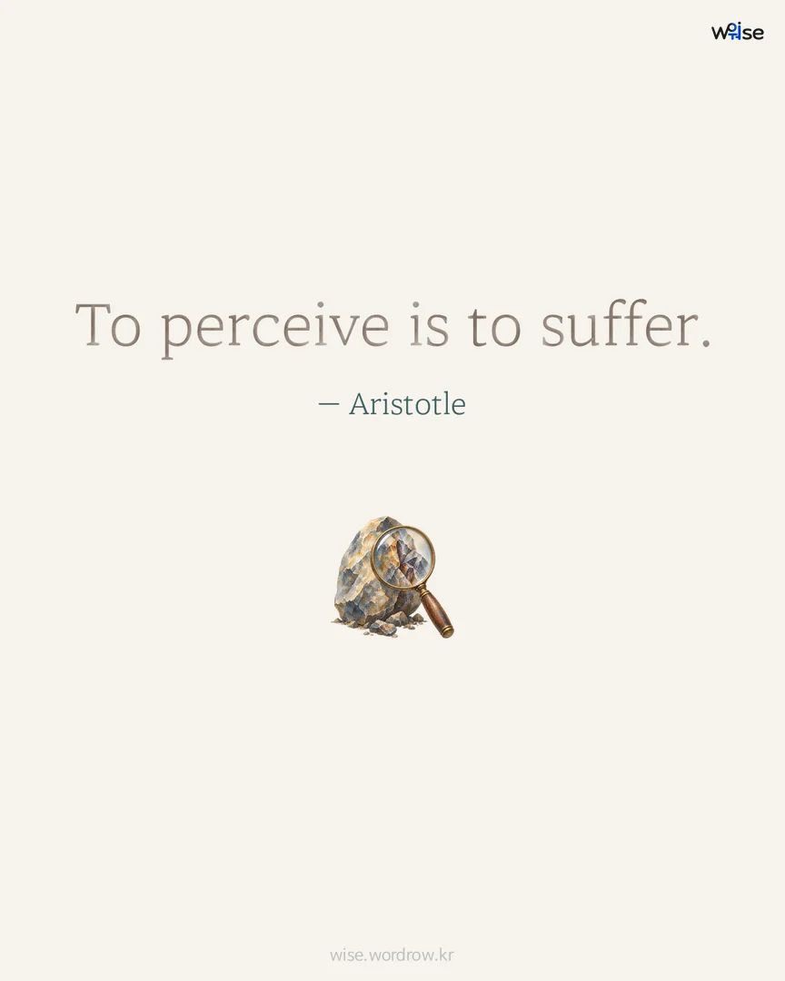 To perceive is to suffer. — Aristotle 포토카드