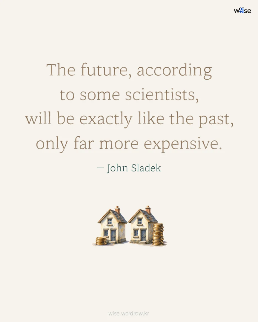 The future, according to some scientists, will be exactly like the past, only far more expensive. — John Sladek 포토카드