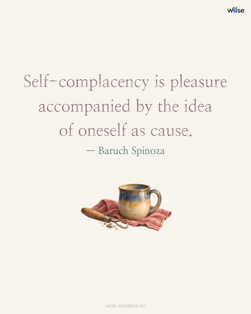 Self-complacency is pleasure accompanied by the idea of oneself as cause. — Baruch Spinoza 포토카드