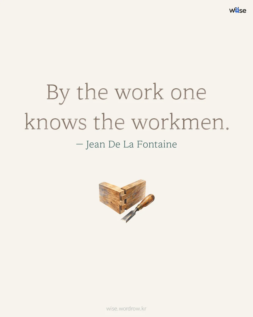 By the work one knows the workmen. — Jean De La Fontaine 포토카드