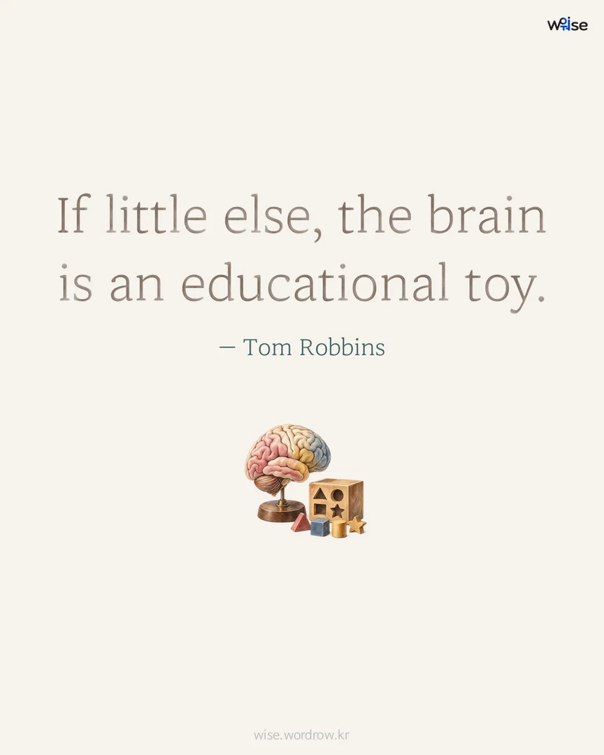 If little else, the brain is an educational toy. — Tom Robbins 포토카드