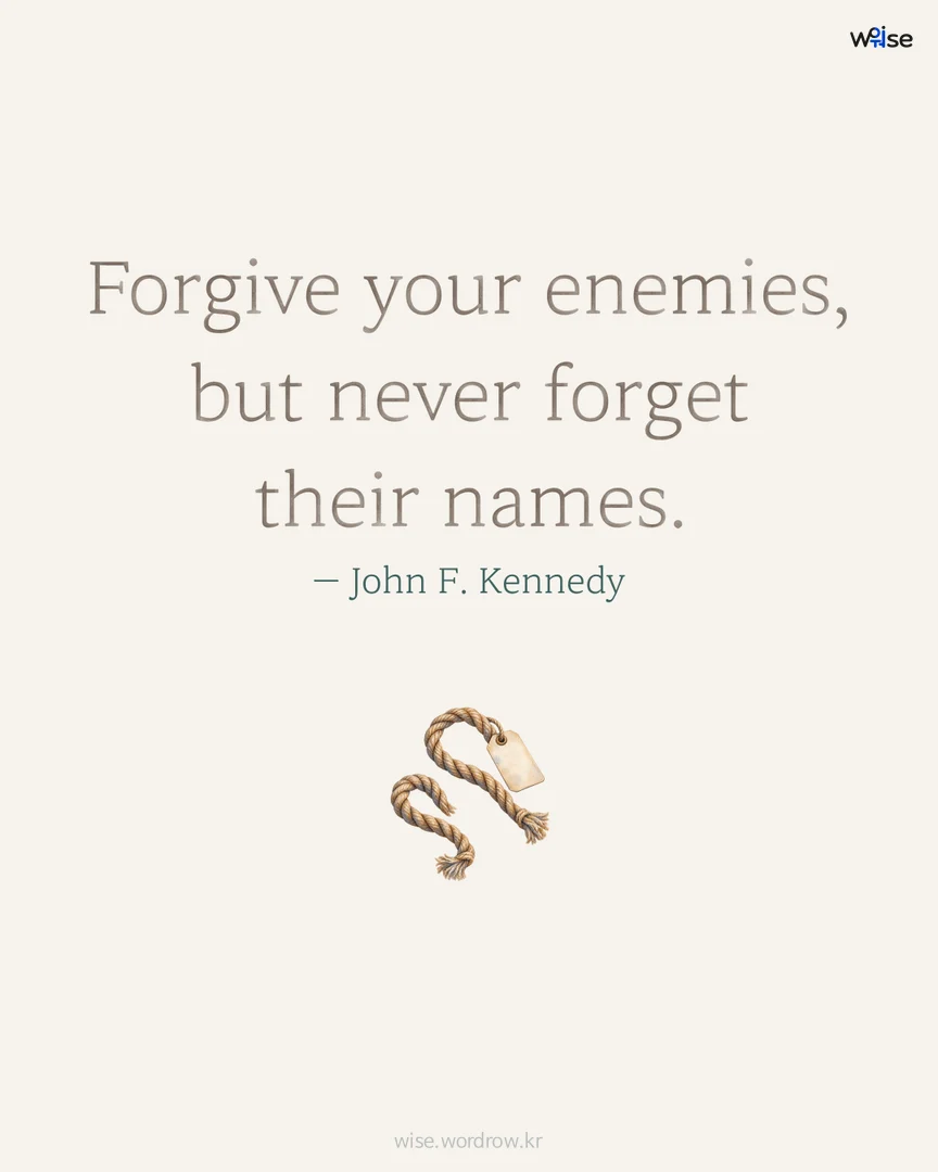 Forgive your enemies, but never forget their names. — John F. Kennedy 포토카드