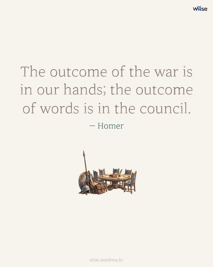 The outcome of the war is in our hands; the outcome of words is in the council. — Homer 포토카드