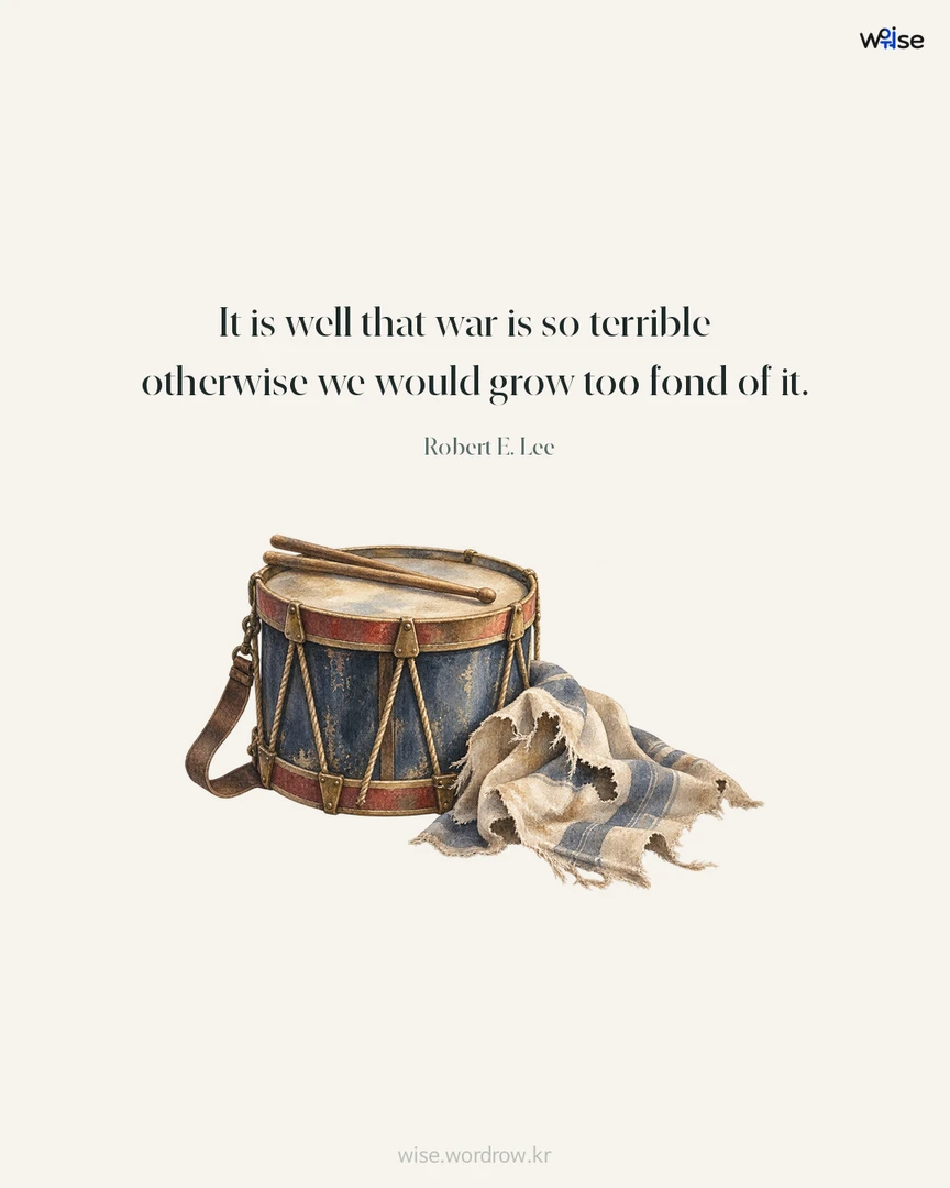 It is well that war is so terrible - otherwise we would grow too fond of it. — Robert E. Lee 포토카드