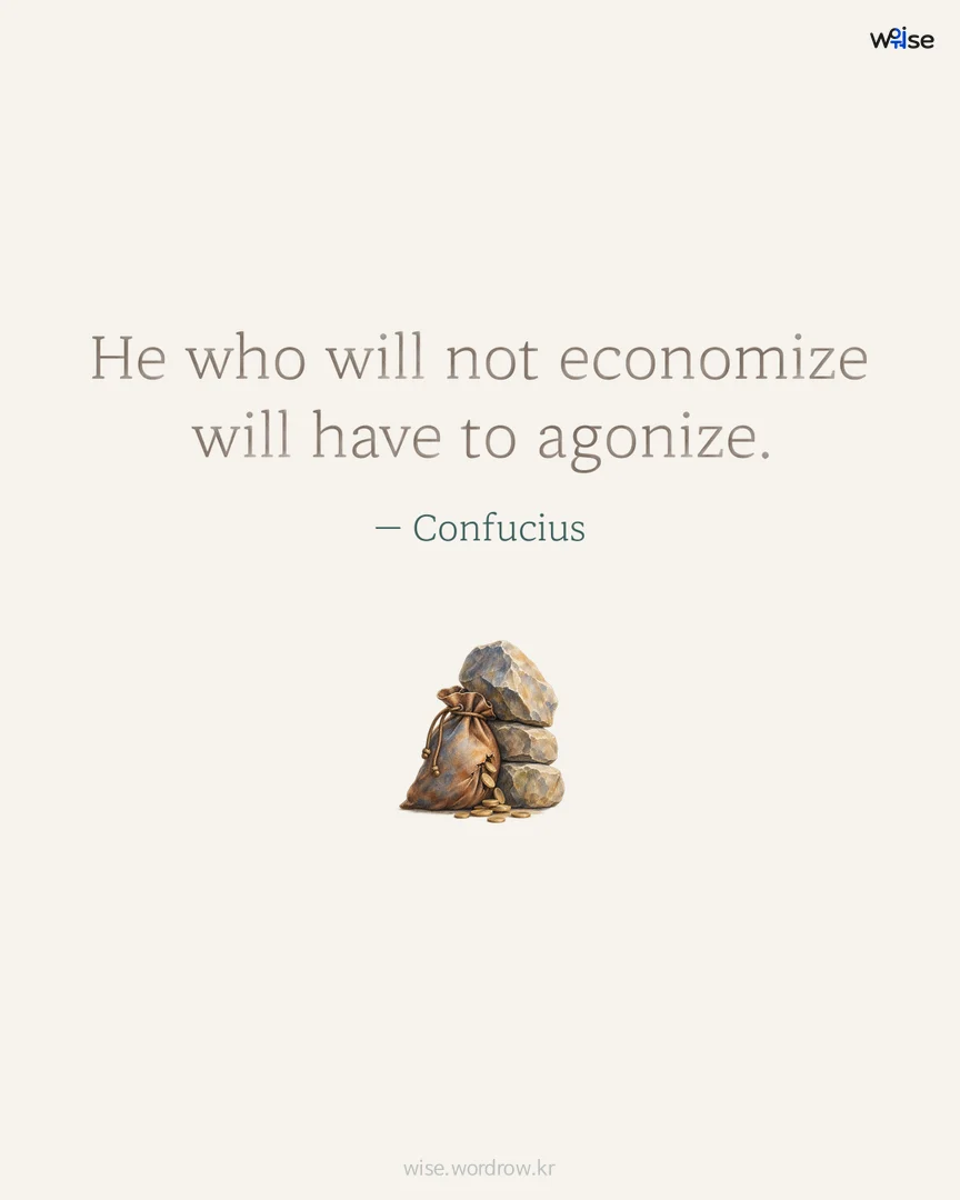 He who will not economize will have to agonize. — Confucius 포토카드