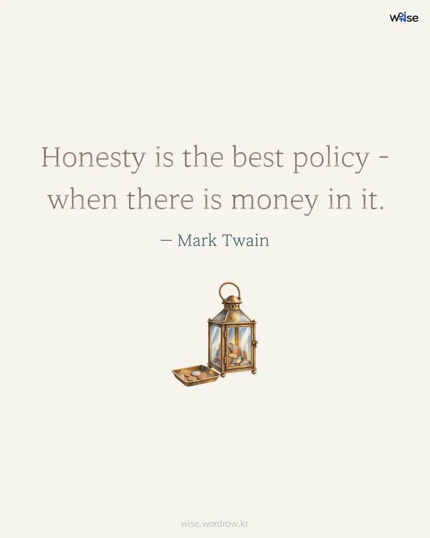 Honesty is the best policy - when there is money in it. — Mark Twain 포토카드