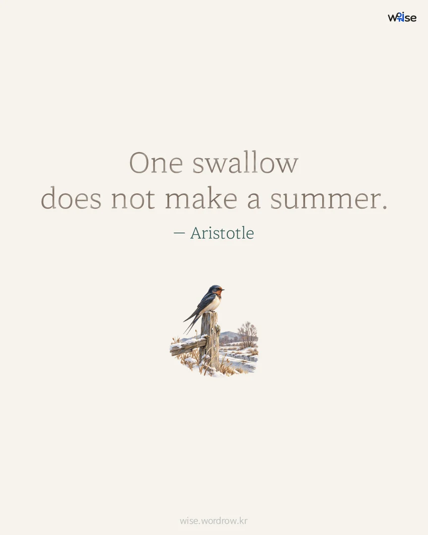 One swallow does not make a summer. — Aristotle 포토카드