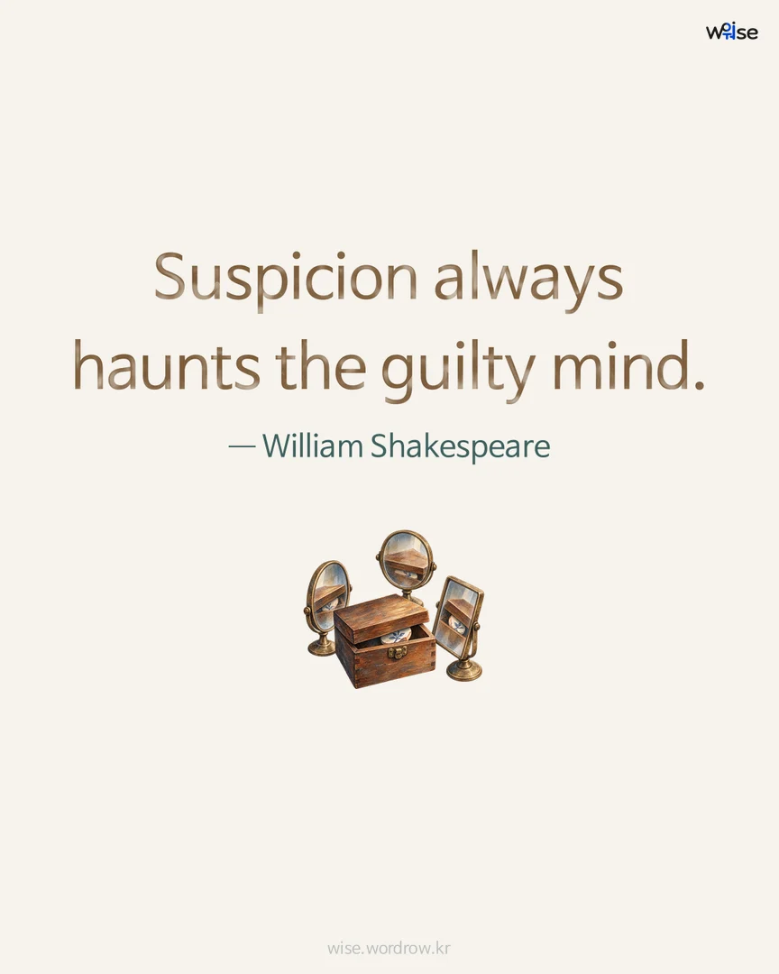 Suspicion always haunts the guilty mind. — William Shakespeare 포토카드