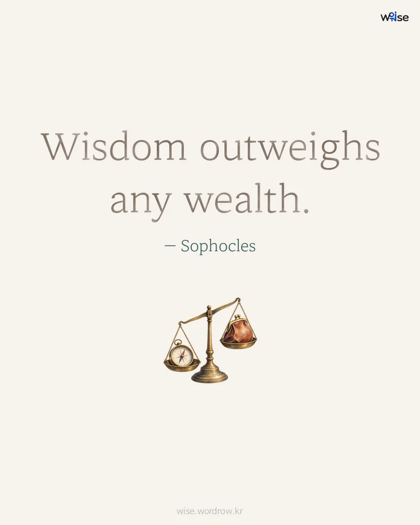 Wisdom outweighs any wealth. — Sophocles 포토카드