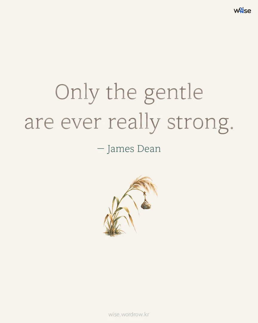 Only the gentle are ever really strong. — James Dean 포토카드