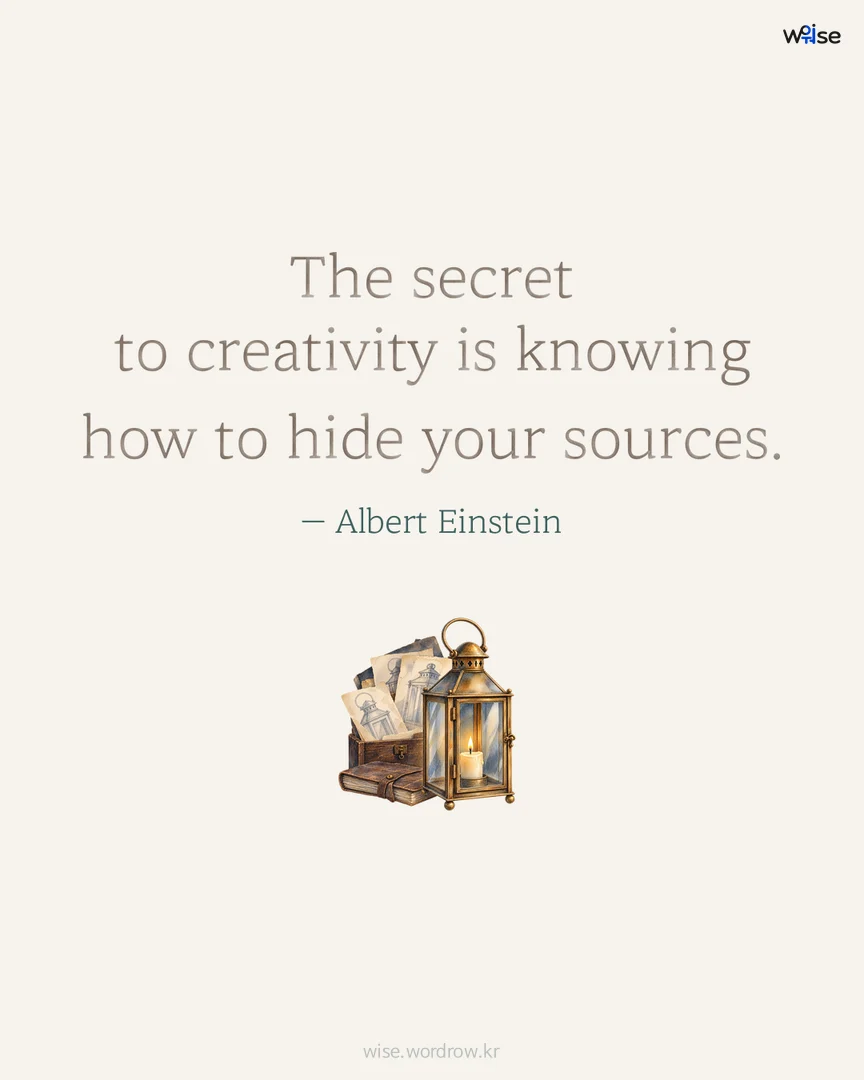 The secret to creativity is knowing how to hide your sources. — Albert Einstein 포토카드