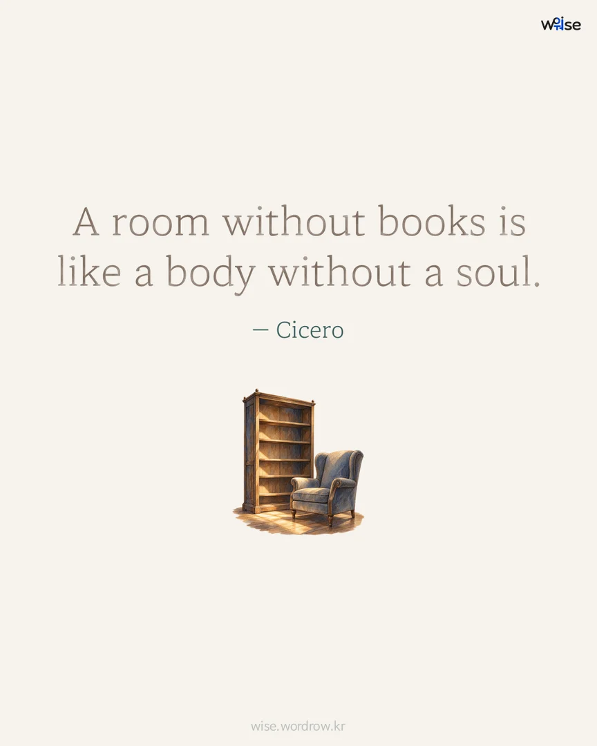 A room without books is like a body without a soul. — Cicero 포토카드