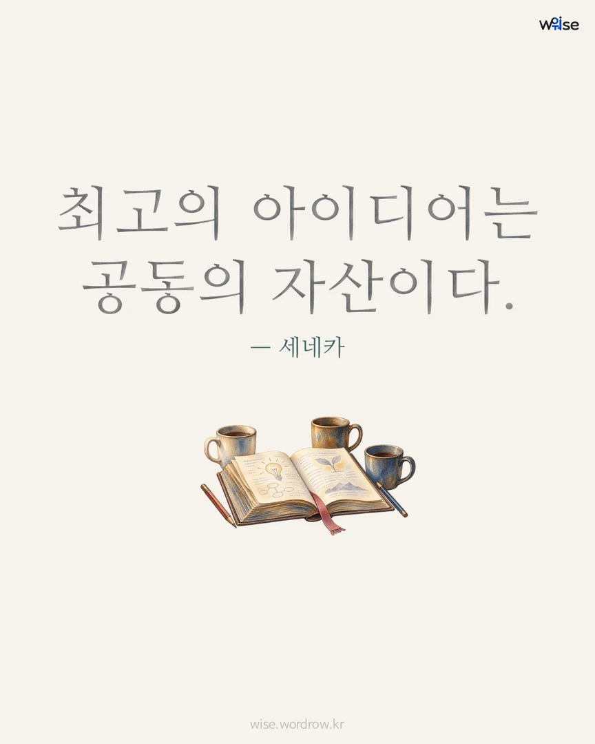 최고의 아이디어는 공동의 자산이다. — 세네카 포토카드
