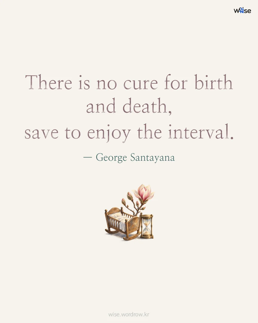 There is no cure for birth and death, save to enjoy the interval. — George Santayana 포토카드