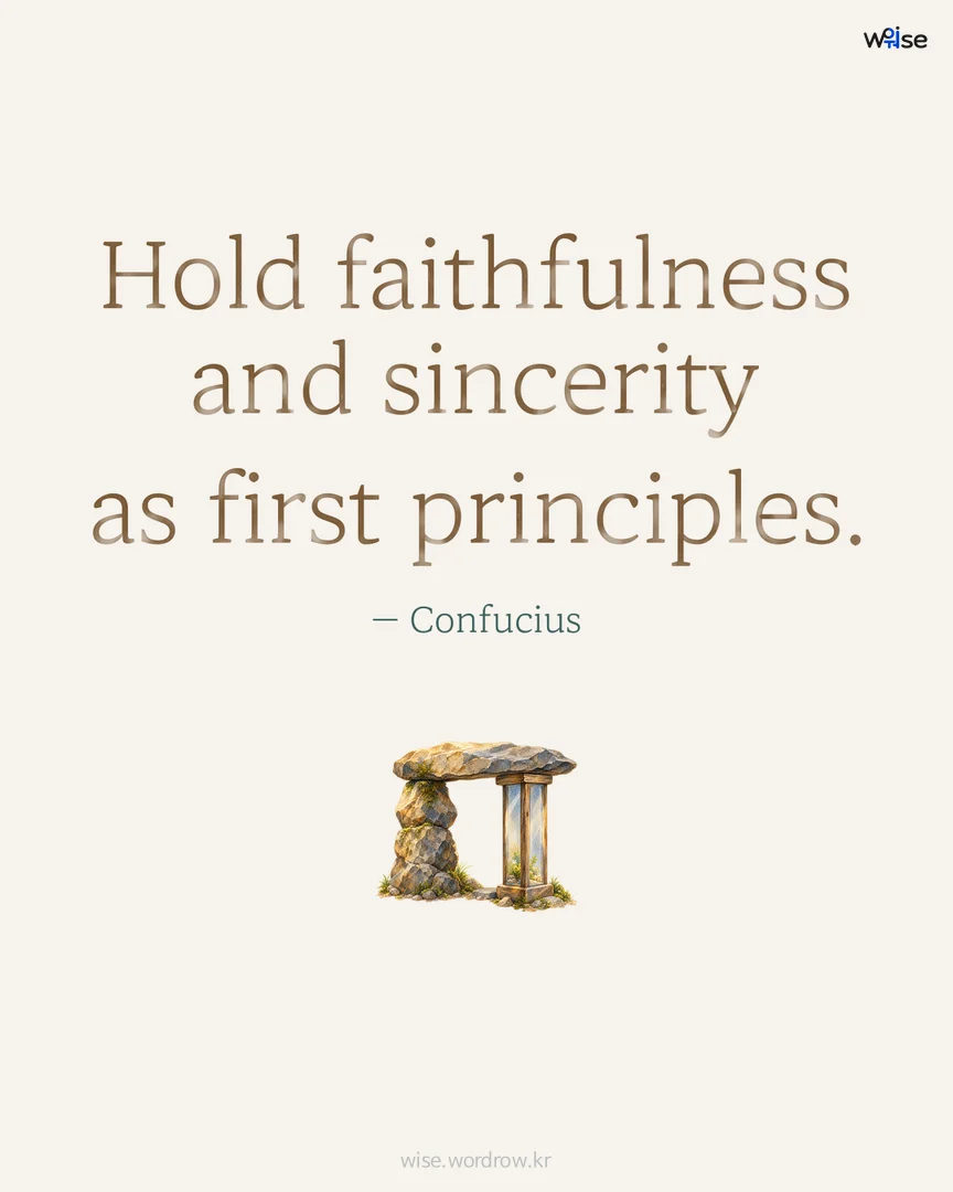 Hold faithfulness and sincerity as first principles. — Confucius 포토카드