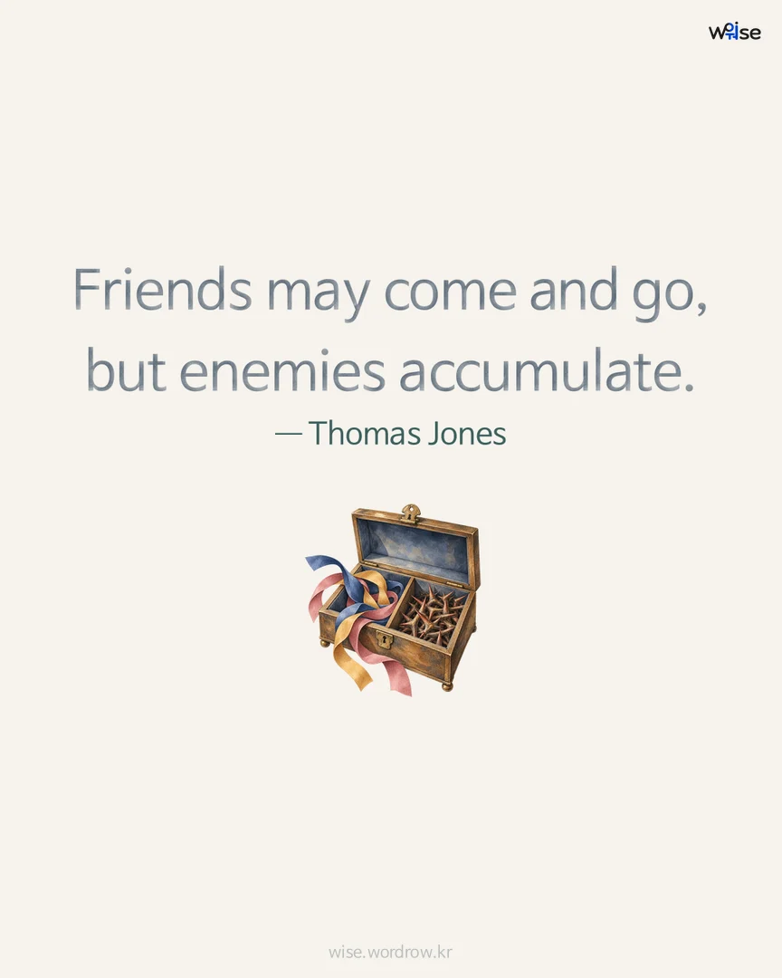 Friends may come and go, but enemies accumulate. — Thomas Jones 포토카드