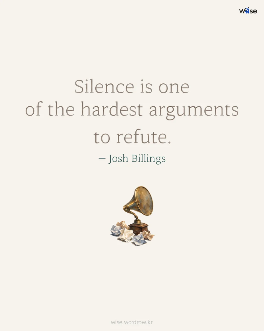 Silence is one of the hardest arguments to refute. — Josh Billings 포토카드