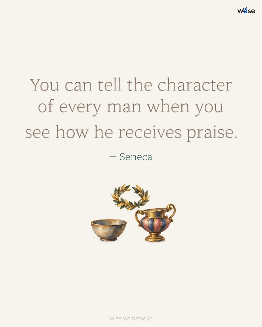 You can tell the character of every man when you see how he receives praise. — Seneca 포토카드