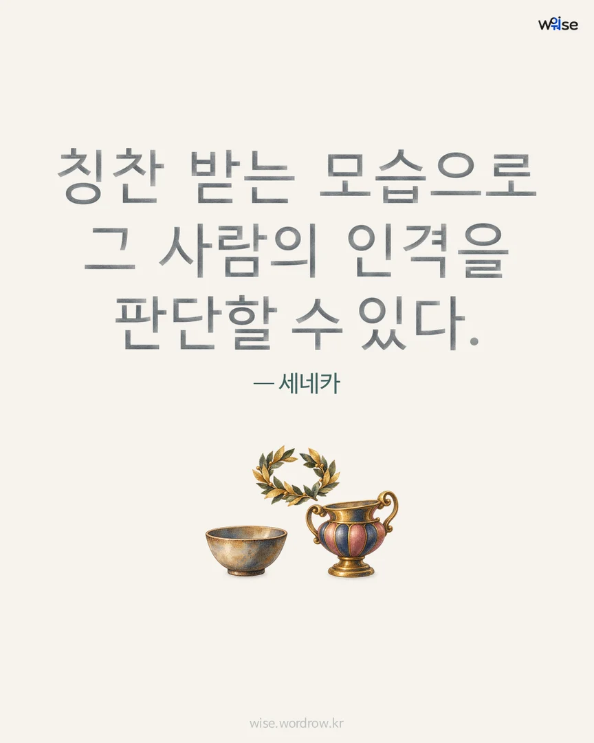 칭찬 받는 모습으로 그 사람의 인격을 판단할 수 있다. — 세네카 포토카드