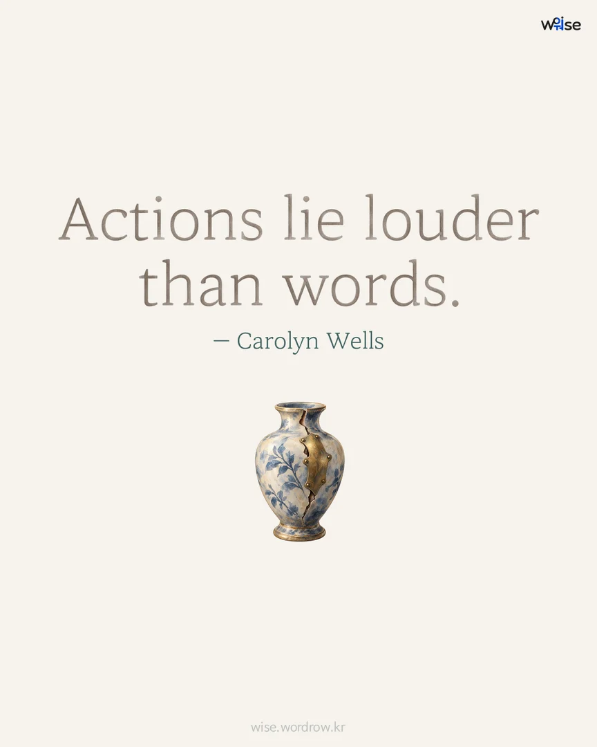 Actions lie louder than words. — Carolyn Wells 포토카드