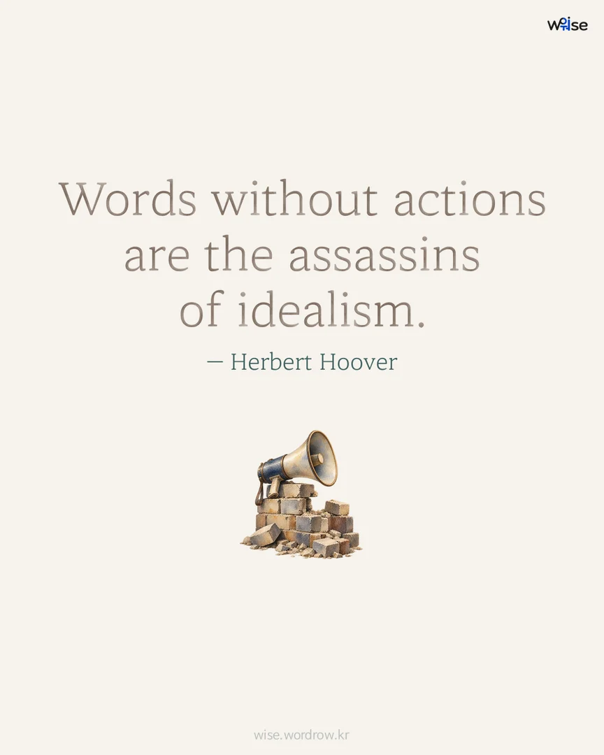 Words without actions are the assassins of idealism. — Herbert Hoover 포토카드