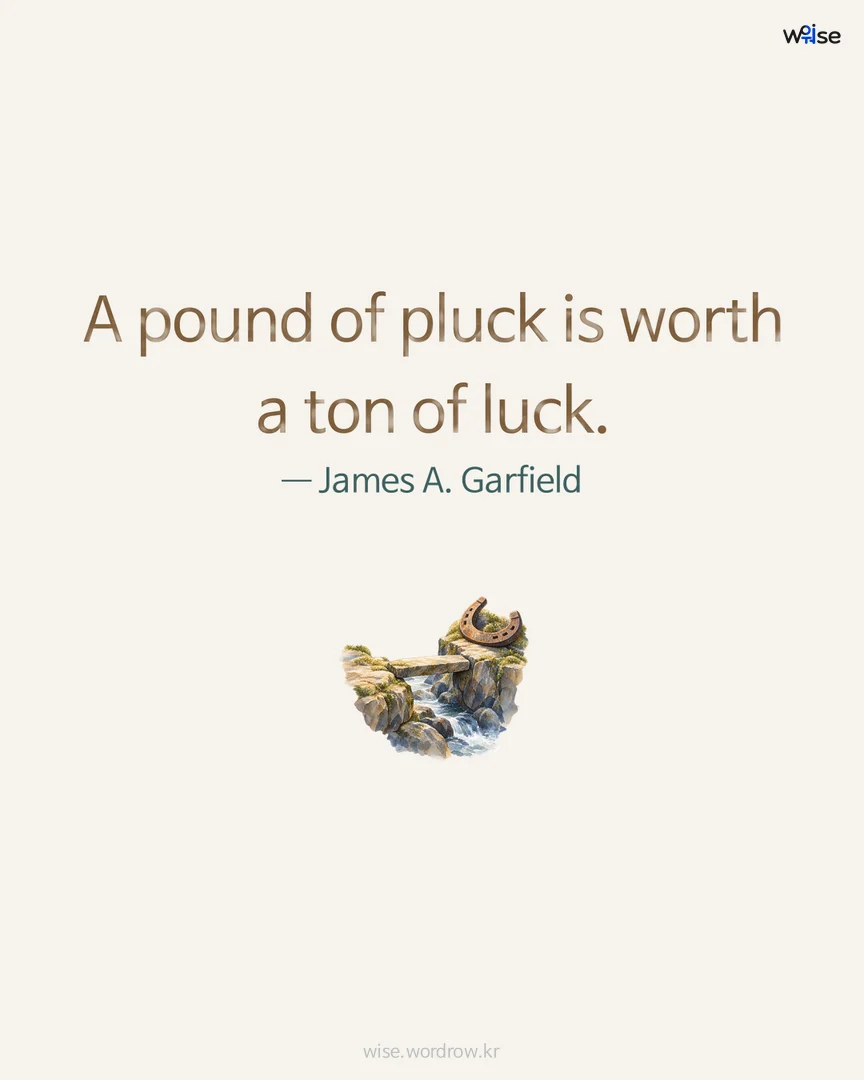 A pound of pluck is worth a ton of luck. — James A. Garfield 포토카드