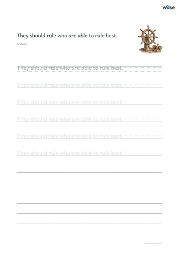 영어 따라쓰기 PDF 첫 페이지: They should rule who are able to rule best.