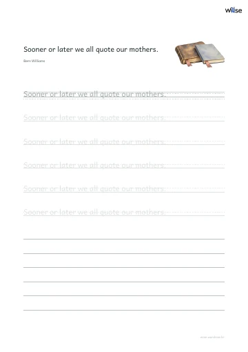 영어 따라쓰기 PDF 첫 페이지: Sooner or later we all quote our mothers.