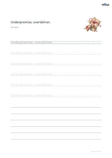 영어 따라쓰기 PDF 첫 페이지: Underpromise; overdeliver.