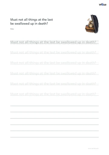 영어 따라쓰기 PDF 첫 페이지: Must not all things at the last be swallowed up in death?