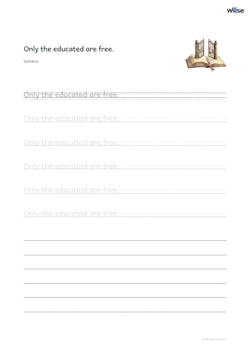 영어 따라쓰기 PDF 첫 페이지: Only the educated are free.