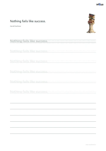 영어 따라쓰기 PDF 첫 페이지: Nothing fails like success.