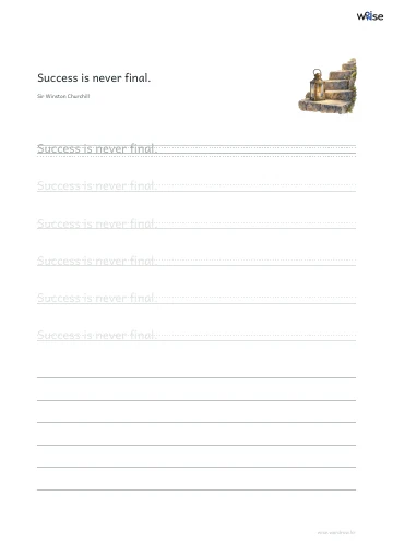 영어 따라쓰기 PDF 첫 페이지: Success is never final.