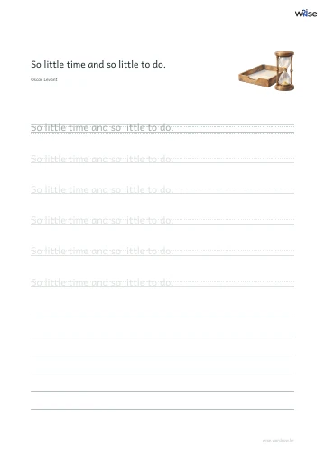 영어 따라쓰기 PDF 첫 페이지: So little time and so little to do.