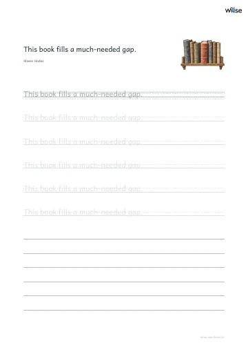 영어 따라쓰기 PDF 첫 페이지: This book fills a much-needed gap.