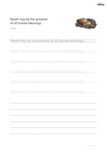 영어 따라쓰기 PDF 첫 페이지: Death may be the greatest of all human blessings.